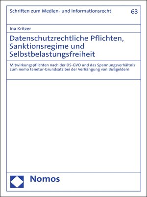 cover image of Datenschutzrechtliche Pflichten, Sanktionsregime und Selbstbelastungsfreiheit